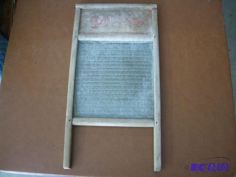 lot 56 image: Antique glass washboard
