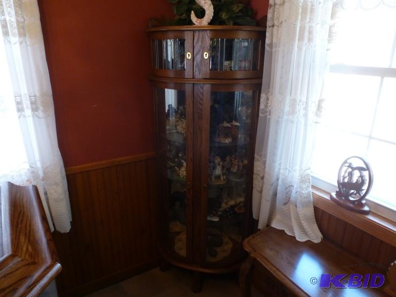 Antique Oak Curio Cabinet Oak corner curio c...