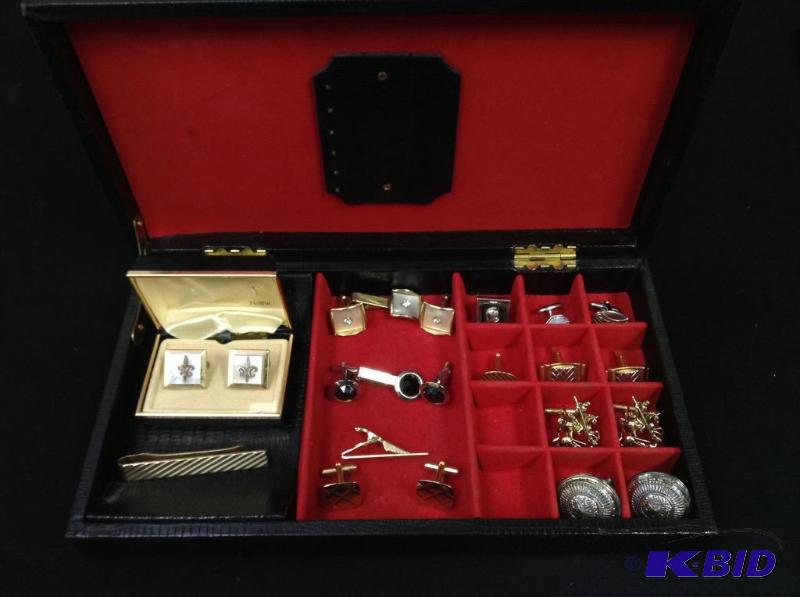 lot 11 image: Vintage Mens Cufflinks & Tie Tacks