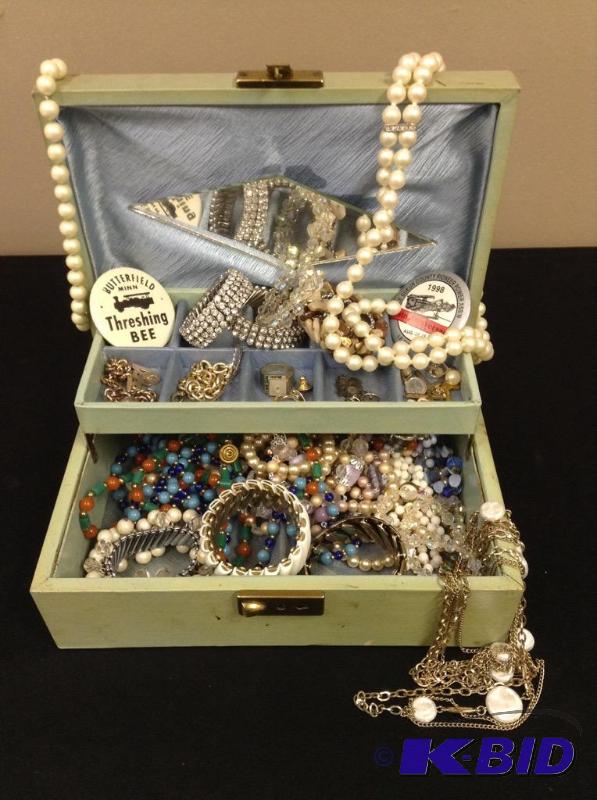 lot 15 image: Jewelry Box with Vintage & Newer Jewelry