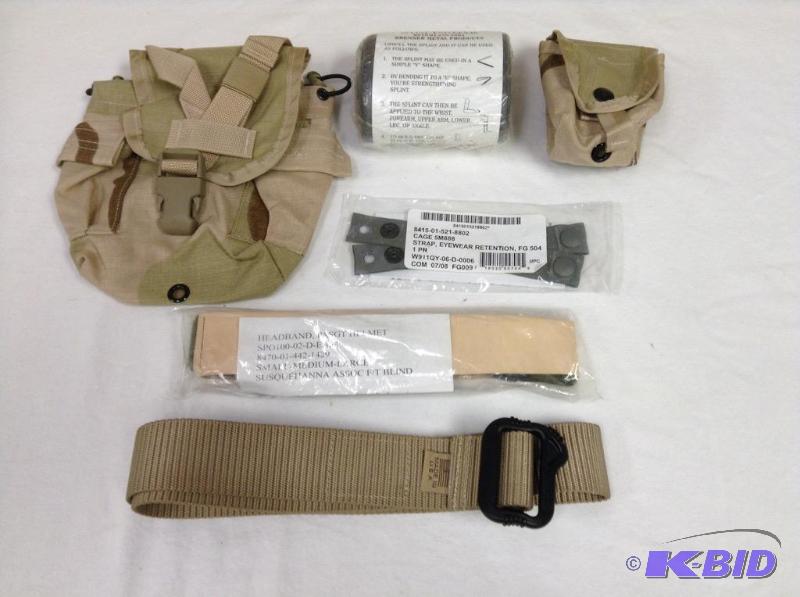 lot 33 image: Lot of Military Pouches, Belts & Straps