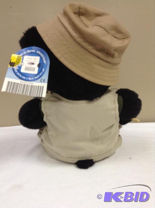 Build A Bear dimple bear with fishing gear, April Consignment Auction