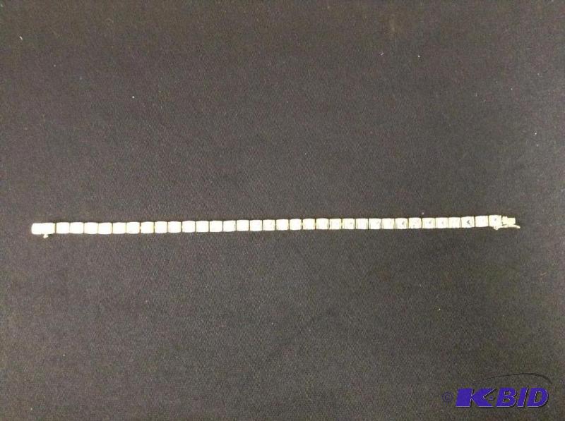 lot 6 image: 925 Square Stone Bracelet