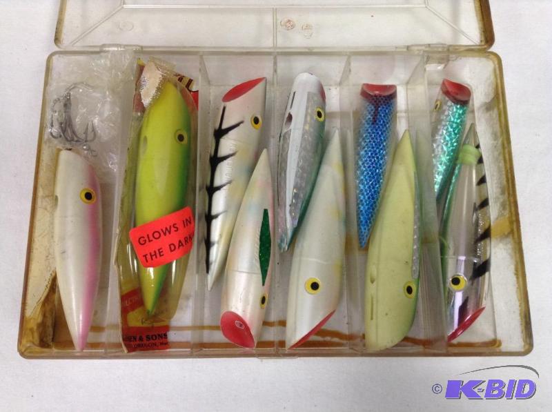 lot 80 image: Case of Fishing Lures - J Plug Jensen, Silver Horde & More