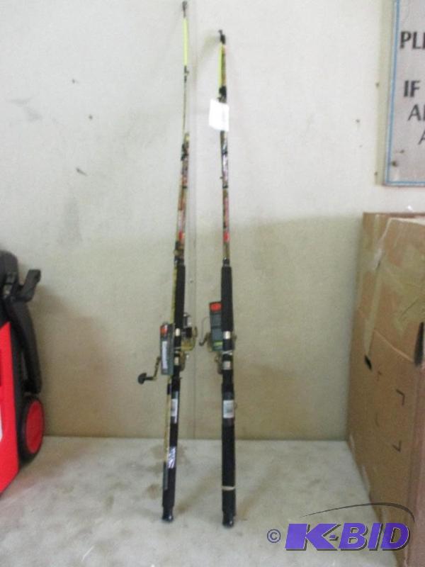2 rods and reels, one has broken rod and one ...