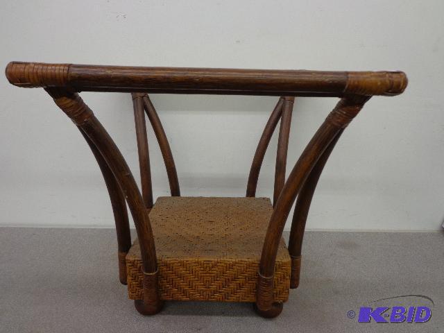 lot 106 image: Bamboo Table   23 x 23 x 22  no top ...