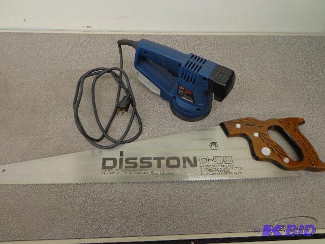 lot 113 image: Disston&nbspHand Saw and Ryobi Random Orbit ...
