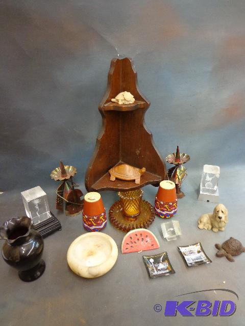 lot 123 image: Salt and Pepper Shakers,Mexican Metal Statues...