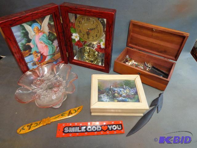 lot 172 image: (2) Jewelry&nbspBoxes, Jewelry Holder and An...