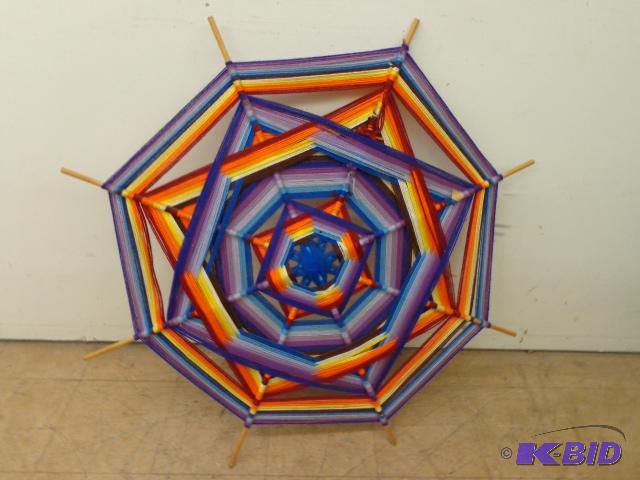 lot 184 image: Homemade Gods Eye&nbsp   38&quot dia  tradi...