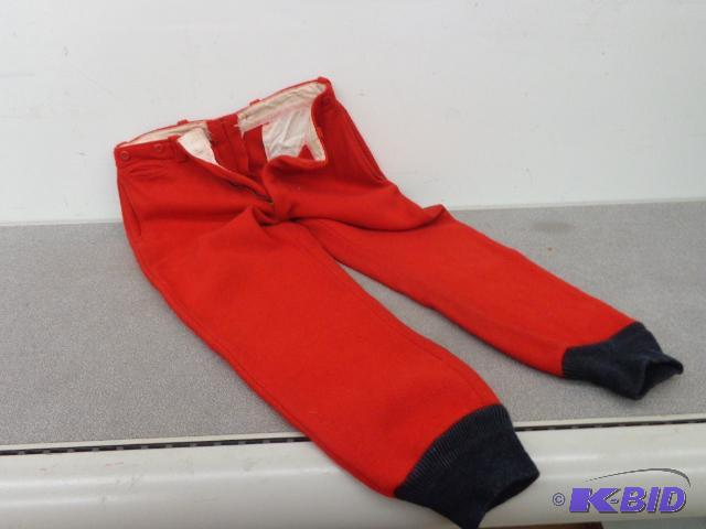 lot 199 image: Red Wool Pants   No size on them ...