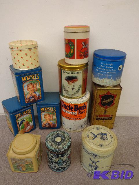 lot 202 image: Box of Assorted Canisters   Nestle  Uncle Ben...