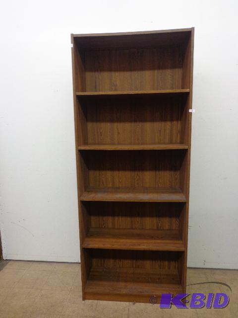 lot 58 image: Bookshelf   Wood grain  5 shelves  72 x 29 18...