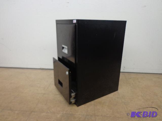 lot 68 image: Black 2 Drawer File Cabinet...