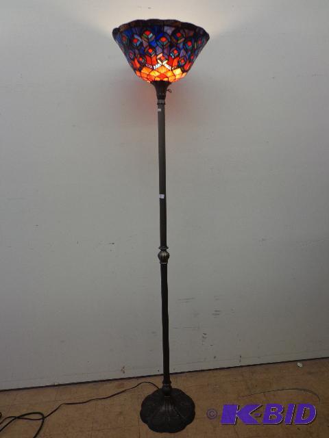 lot 8 image: Stained Glass Floor Lamp   70&quot tall  16&...