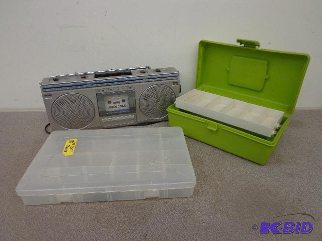 lot 82 image: Tackle Box, Tackle Holder and Magnavox Casset...