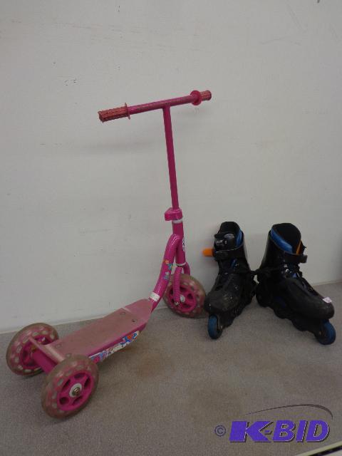 lot 86 image: Bauer XF Roller Blades and Girls Pink Barbie ...