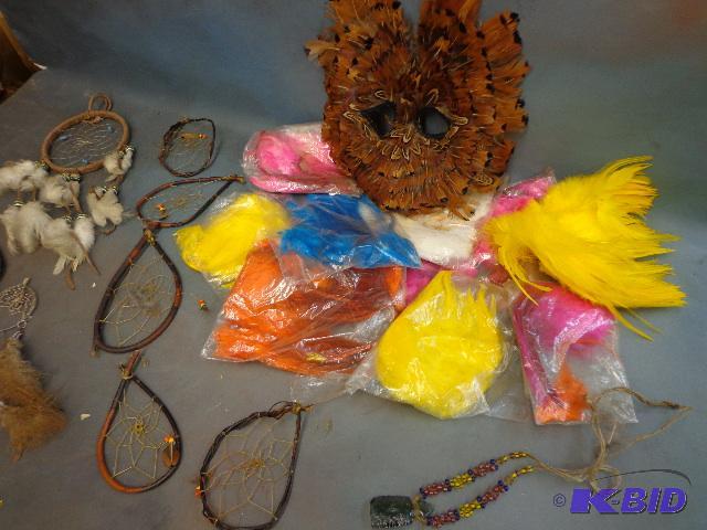 lot 92 image: Box of Assorted Feathers and Dream Catchers...