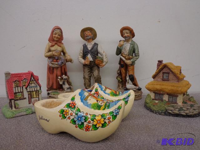 lot 95 image: Home Interior Statues (3), Holland Wooden Sho...