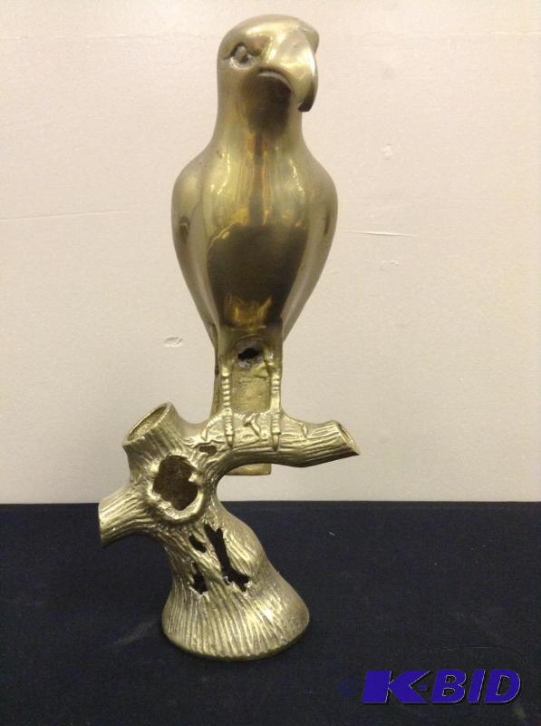 lot 105 image: Brass Hawk Statue