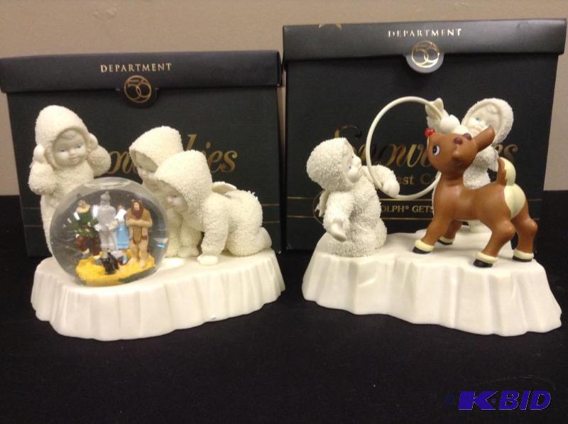 lot 107 image: 2 Snowbabies - Theyre Coming From Oz & Rudolph Gets Ready