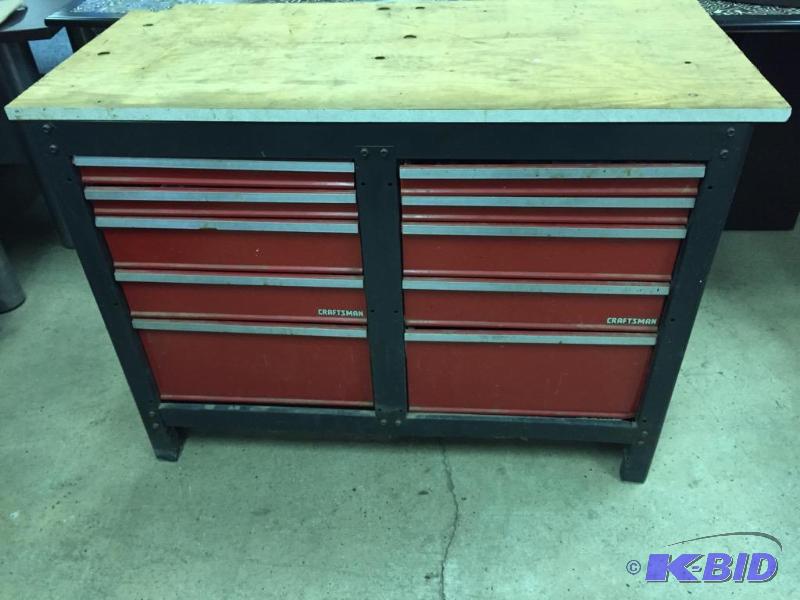 lot 191 image: Craftsman Tool Box-LOADED WITH TOOLS