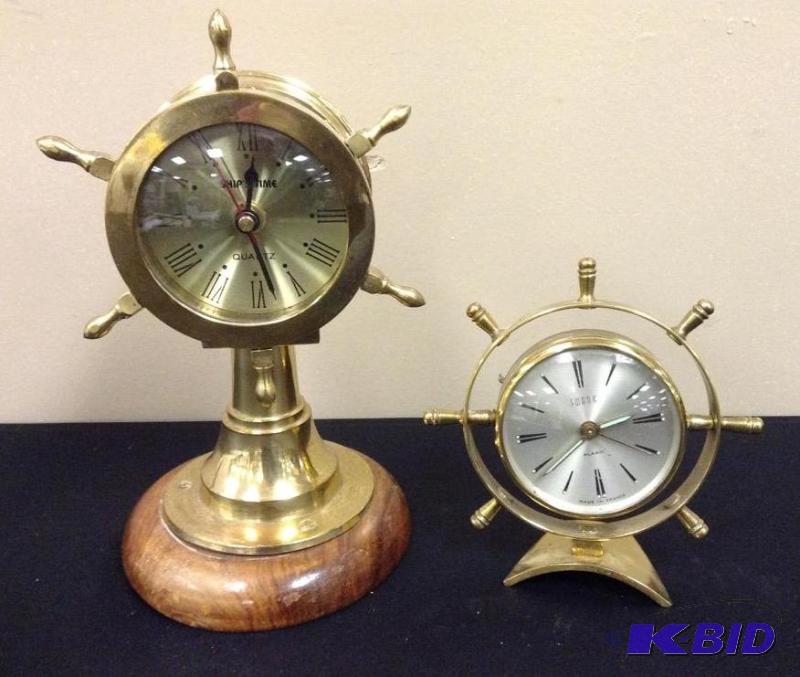 lot 22 image: Two Ships Wheel Clocks - Swank & Ships Time