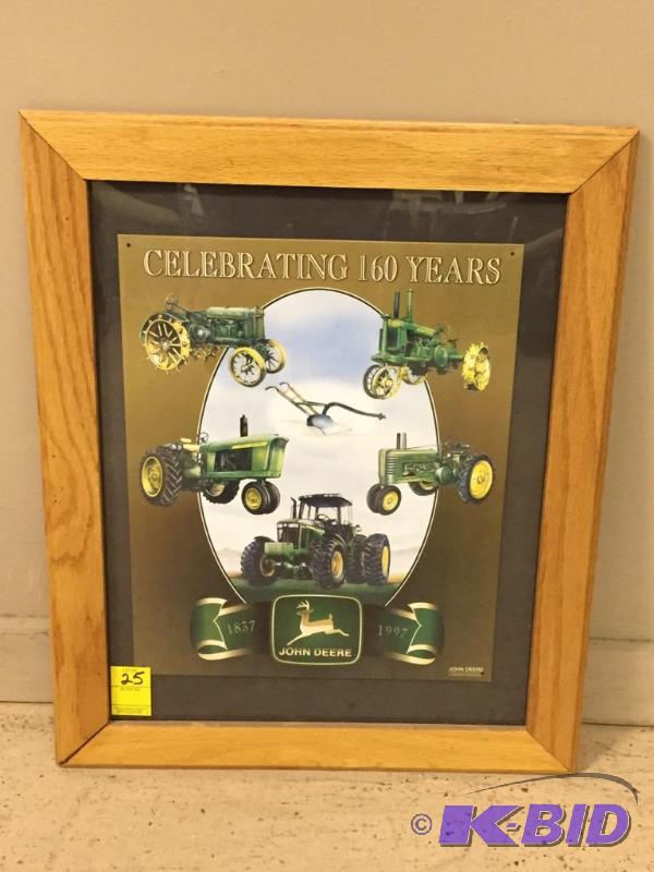 lot 25 image: Framed John Deere Sign