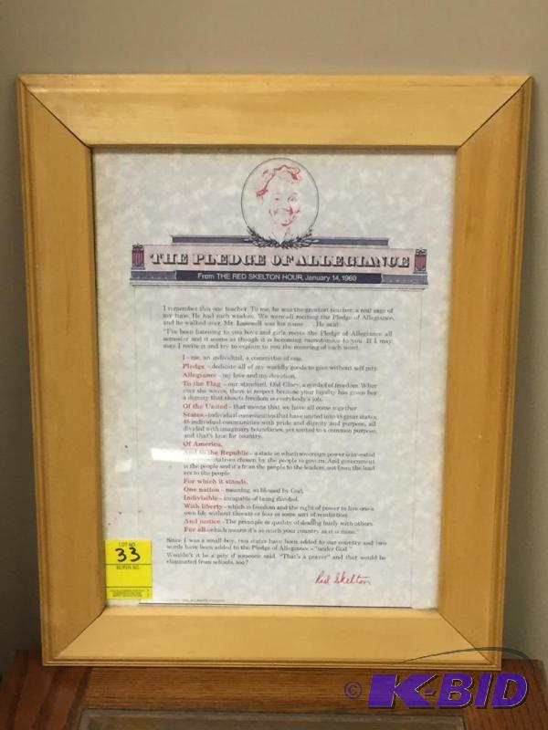 lot 33 image: Red Skelton-Pledge Of Allegiance