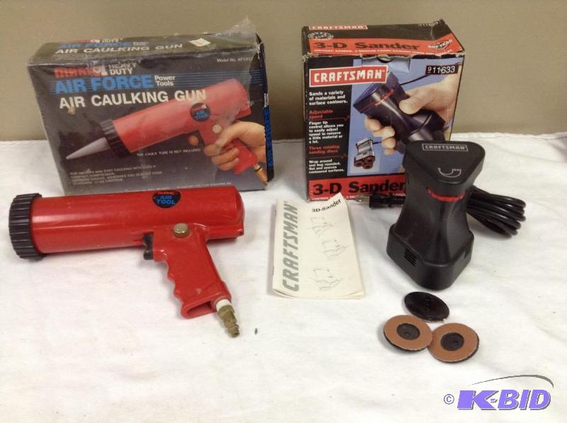 lot 67 image: Pneumatic Air Force Caulking Gun & Craftsman 3D Sander
