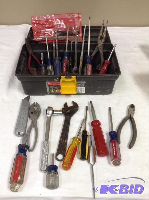 lot 73 image: Tool Box with Hand Tools