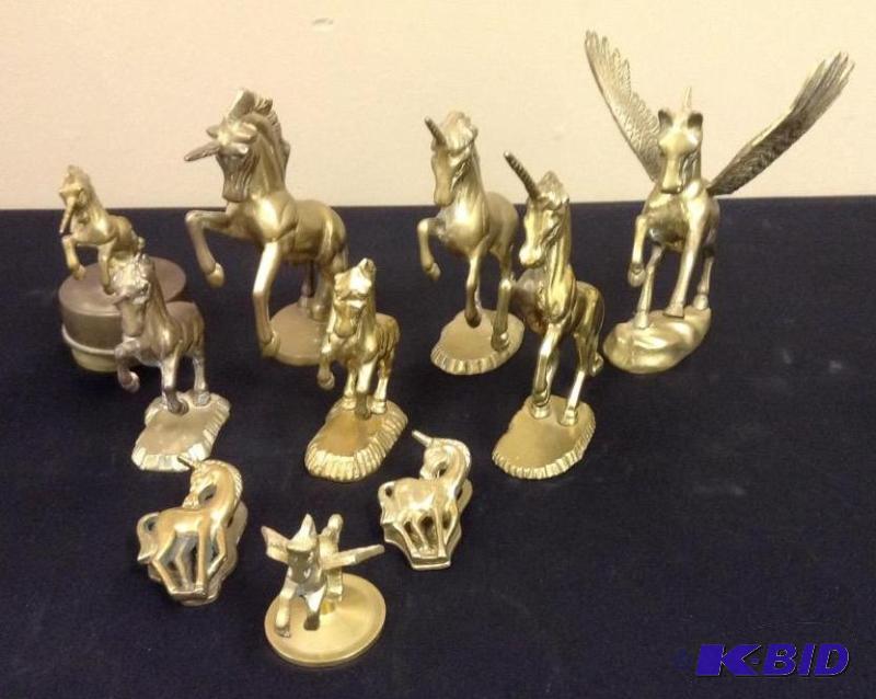 lot 76 image: Pegasus & Unicorn Brass Collection