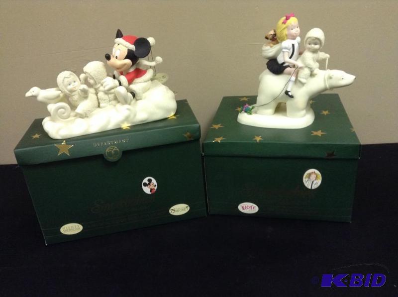 lot 86 image: 2 Snowbabies - Sleigh Ride w Mickey & Eloise on Polar Express