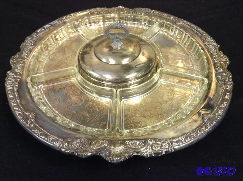 lot 93 image: Silverplate Lazy Susan