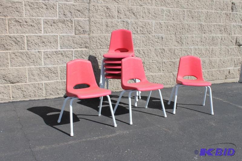lot 40 image: Red & White Chairs