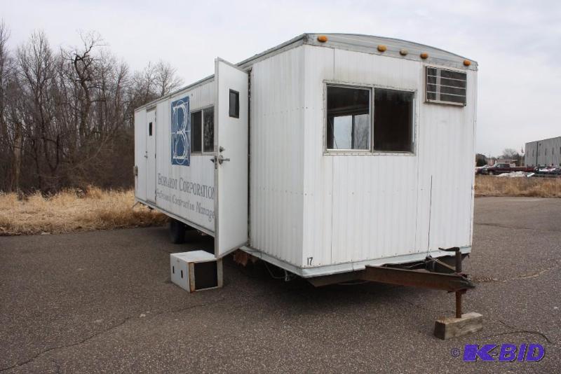 Job-Site Trailer 28 x 8 Featuring Air Conditioner Ball Hitch Heater Desk Thermostat White