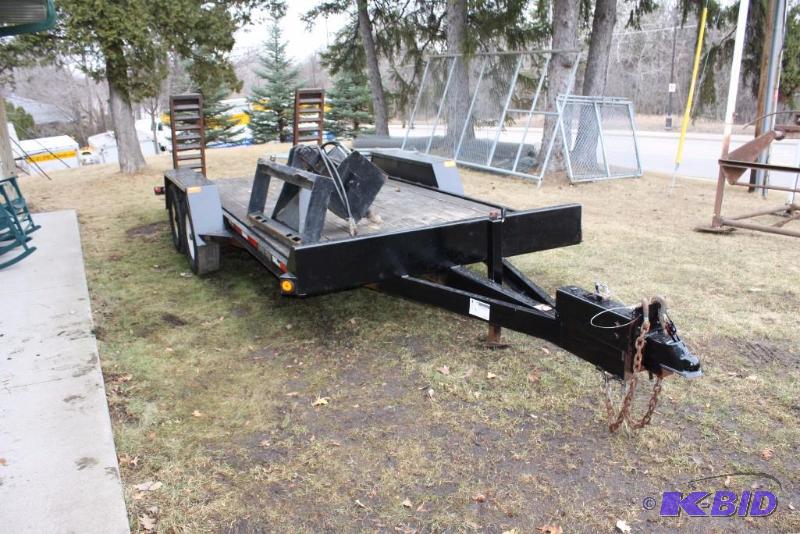 lot 1 image: 2007 Red-Haul Trailer Ball-Hitch 5347CJT License Wood Platform Dual Ramps Dual Tires 18 x 7.