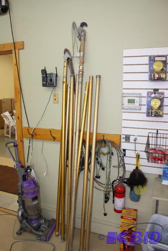 lot 11 image: Lot of (9) Including (2) Pole Saw Trimmers and (7) Attachments.