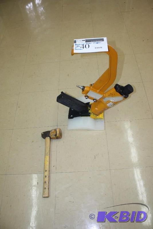 lot 40 image: Lot of (2) Including (1) Hardwood Floor Stapler, Model M III and (1) Hammer.