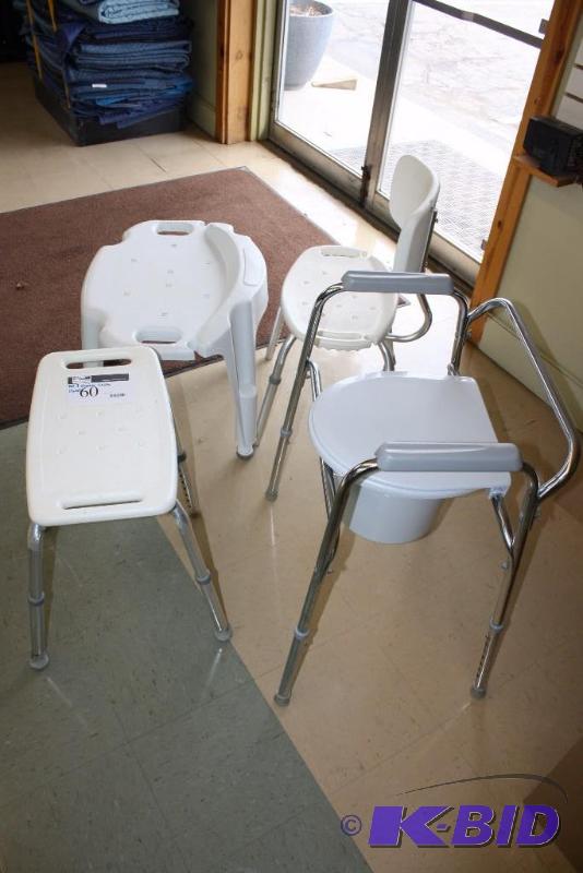 lot 60 image: Lot of (4) Including (3) Shower Seats and (1) Toilet.