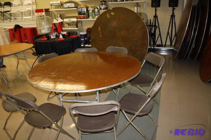 lot 68 image: Lot of (18) Including (2) 60 Tables and (16) Chairs.