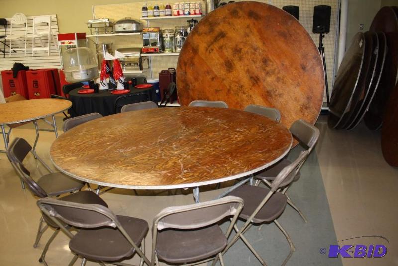 lot 69 image: Lot of (22) Including (2) 72 Tables and (20) Chairs.