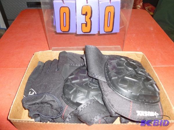 Flat of gloves and knee pads. As shown. Terms...