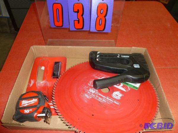 Flat with 12&quot carbide saw blade and Milw...