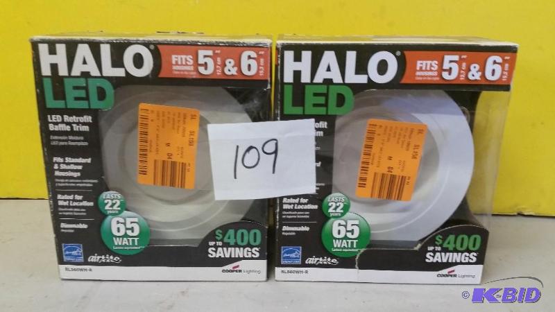 lot 109 image: Lot of 2 Halo LED Lights