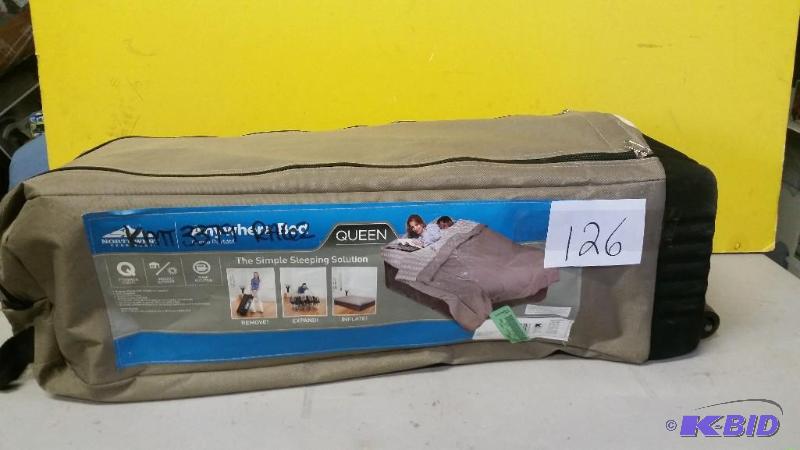 lot 126 image: Queen Inflatable bed with base