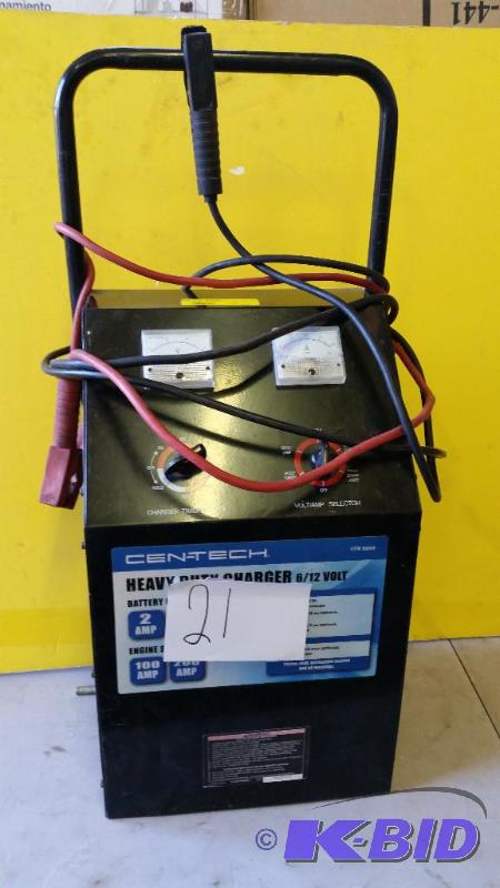 lot 21 image: Cen-Tech 240200 Amp 612V Manual Wheel Charger with Start