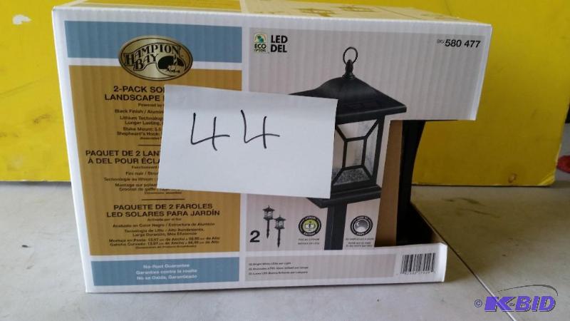 lot 44 image: Hampton Bay 2 Pack Solar Landscape LED Lights
