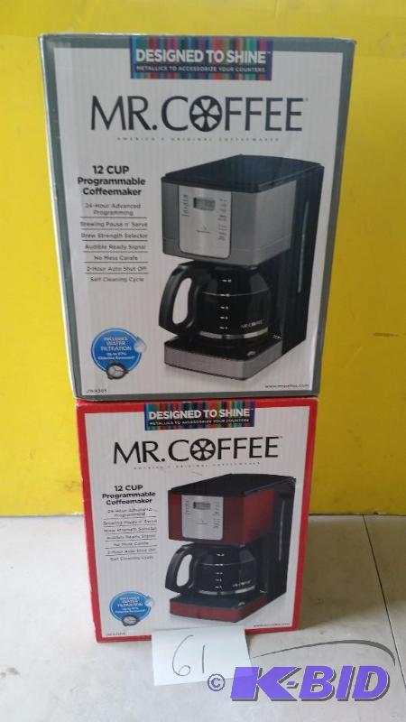 lot 61 image: Lot of 2 Programmable Mr Coffee Coffe Makers