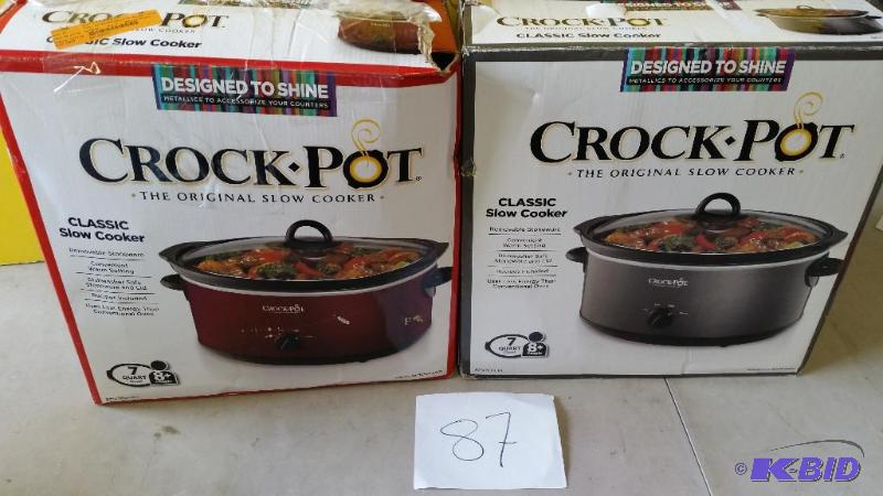 lot 87 image: Lot of 2 Crock Pots 7 Qt